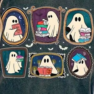 Women's Colorful Halloween Ghost Print T-Shirt